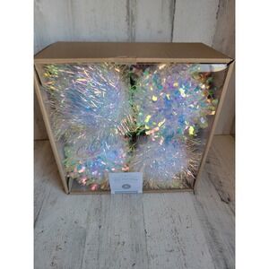 Wonder shop iridescent pom pom ornament Xmas set clear unique